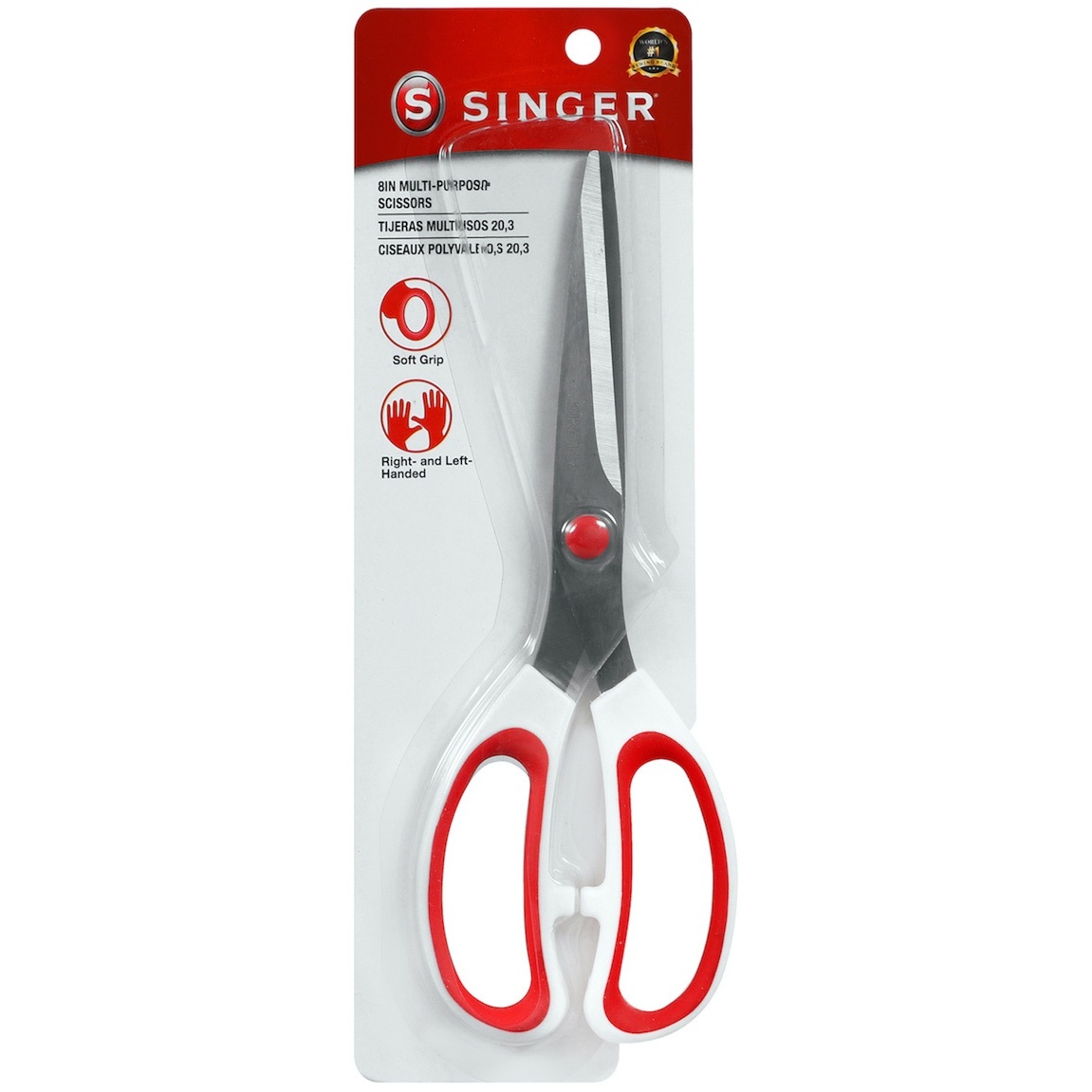 Singer Select Household All Purpose Scissors, Red/White, 8